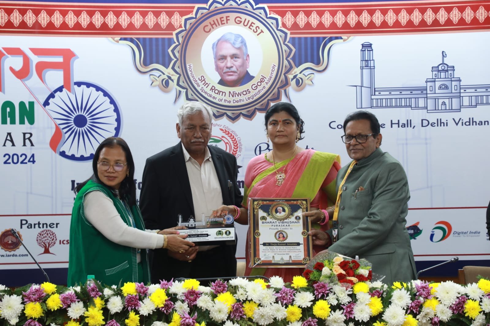 Dr. Thejo Kumari Honoured With Prestigious Bharat Vibhushan Award 2024 in Assembly New Delhi